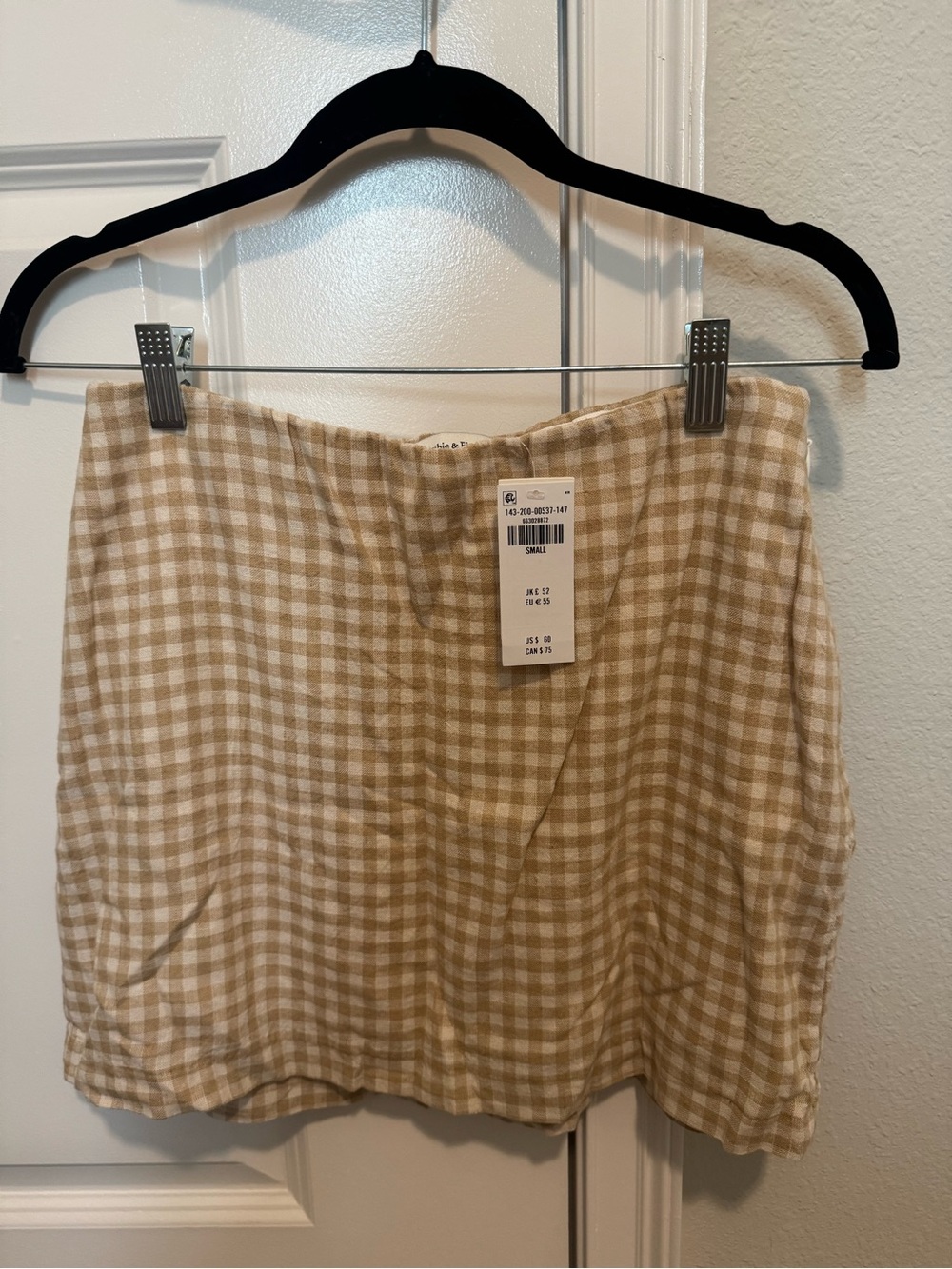 Abercrombie Linen Gingham Mini Skirt